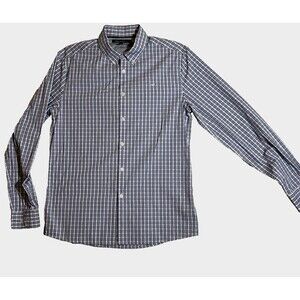 Kenneth Cole New York Men’s Blue/White Plaid Button Down M